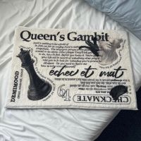 พร้อมส่ง? พรม Queen’s Gambit สีขาวดำ เบสิค พรมน่ารัก rug พรมขนนุ่มนิ่ม carpet พรมปูพื้น พรมเช็ดเท้า minimal มินิมอล