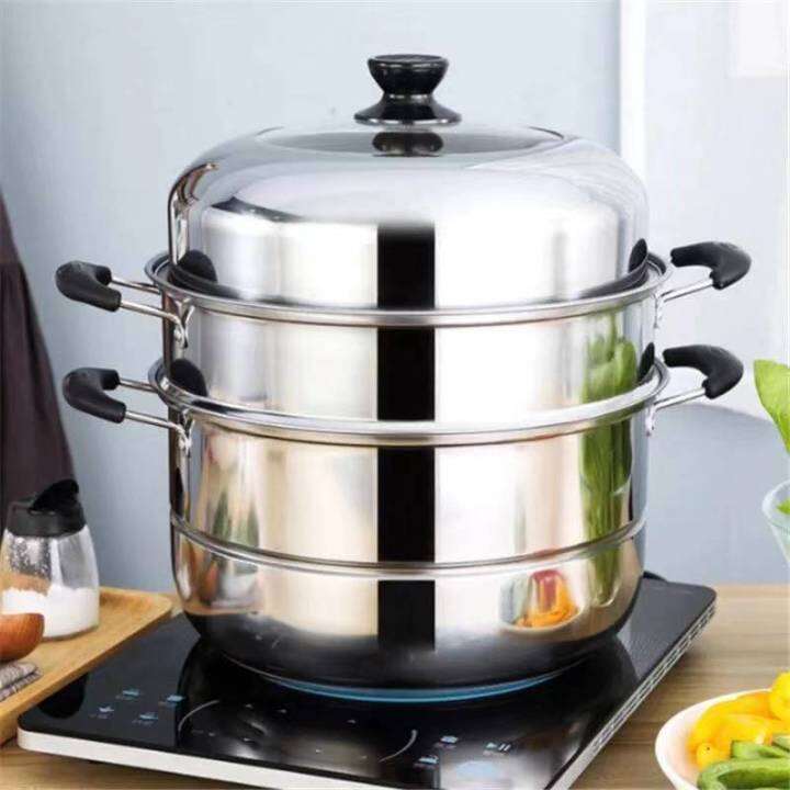 MH Stainless Steel Three layer Thick Steamer pot Soup Steam Pot ...