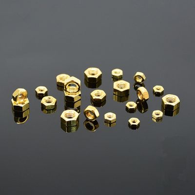 Hex Nuts Titanium Plating Gold Carbon Steel Hexagon Nuts Metric M2 M2.5 M3 M4 M5 M6 Fasteners Hardware Tools 1/5/10/20/50pcs