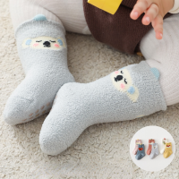 Fashion Cartoon Childrens Socks Boys Girls Newborn Baby Socks Infant Coral Fleece Warm Autumn Winter Floor Socks for Baby Gifts