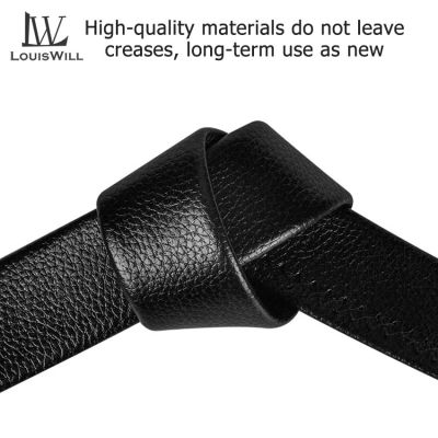 LouisWill Men Belts PVC Leather Belts Detachable Adjustable Length Dress Belts with Removable Buckle