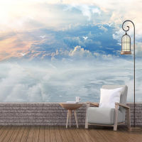 [hot]Custom 3D Wallpaper Modern Blue Sky And White Clouds Photo Wall Murals Living Room TV Sofa Bedroom Background Wall Painting 3 D