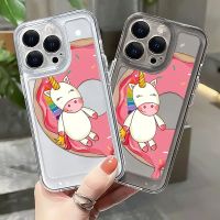 เคสโทรศัพท์มือถือ TPU นิ่ม แบบใส ป้องกันกล้อง หลากสี สําหรับ IPhone 11 14 13 12 Pro Max XS X XR 7 + 8 6 6S Plus