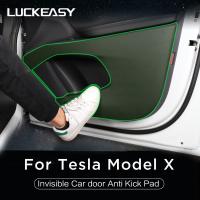 LUCKEASY For Tesla Model X 2017-2021 Hide Car Door Anti Kick Pad Protection Side Edge Film Protector Stickers