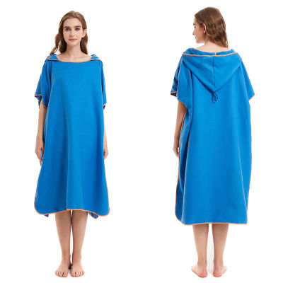 Hooded Bathrobe Beach Poncho Dry Robe Changing Adult
