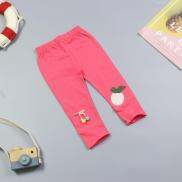FQ1004 - Quần Legging Bé Gái Màu Trơn Thêu Trái Cam Và Lơ Xinh Xắn  quần