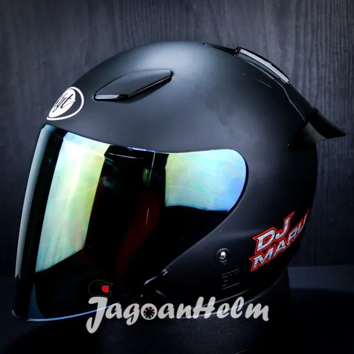 HELM KYT DJ Maru Solid DJMaru hitam dop PAKET GANTENG / helm pria keren murah / helem cocowk