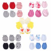 、‘】【= 3Pairs Fashion Baby Anti Scratching S Newborn Protection  Cotton Scratch Mittens