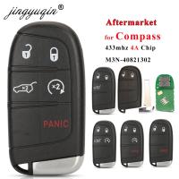 Jingyuqin Aftermarket Smart Remote Key 433Mhz 4A Keyless For Jeep Renegade Compass C-CUV Trailhawk SIP22 M3N-40821302 68250335AB