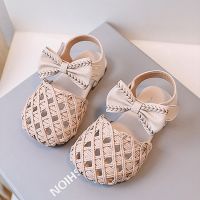 Kangdi Cat Childrens Sandals 2023 Summer Womens Korean-Style Retro Weaving Hollow Closed Toe Sandals Seaside Beach Shoes