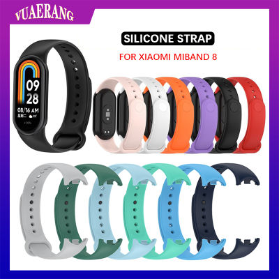 VUAERANG สายซิลิโคนสำหรับ Xiaomi Mi Band 8สายนาฬิกากีฬาเปลี่ยนสายรัดข้อมือสำหรับ MiBand 8นาฬิกาข้อมือ Smart Watch อุปกรณ์เสริมสายรัด