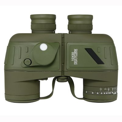 สำหรับการตั้งแคมป์เอาตัวรอดล่าสัตว์การดูกล้องส่องทางไกลทหารนก HD 10X50กล้องส่องทางไกลประสิทธิภาพสูงสูงด้วยเข็มทิศ Rangefinder