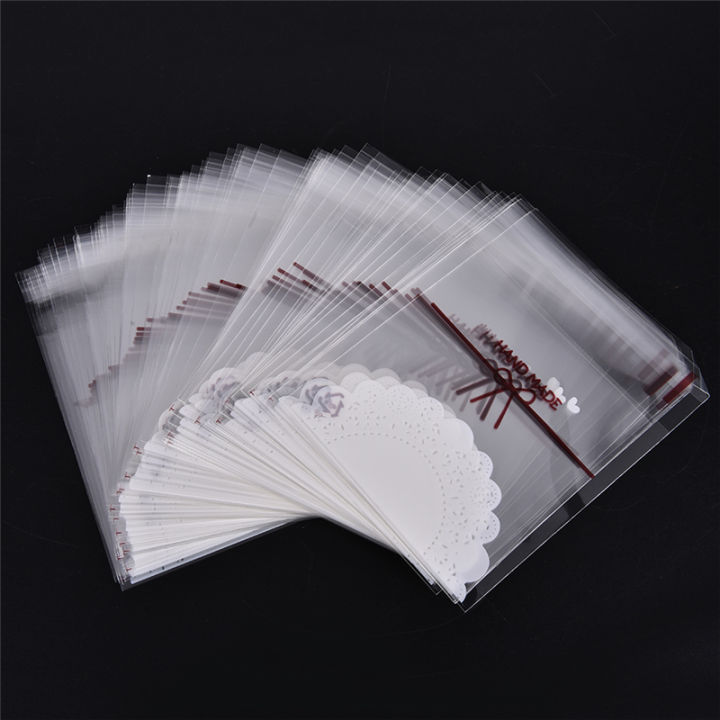 sunyanping-ขายดี-กระดาษกาวสำหรับใส่ขนมคุกกี้ถุงแพคเกจของขวัญกระดาษแก้วสำหรับวันเกิด100ชิ้น