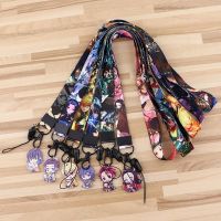 Anime Demon Slayer Kimetsu No Yaiba Keychain Cosplay Neck Strap Phone Keys ID Card Holder Lanyard For Keys DIY Hanging Rope