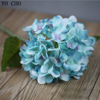 【DT】 hot  YO CHO 1Pc Big Artificial Hydrangea Flowers Branch Silk Fake Flore Wedding Table DIY Home Garden Decoration Fake Hydrangea Flore