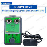 Lensent DY28 12V Spark Plug Flashover Tester Dual Hole Nozzle แพคเกจแรงดันสูงระบบจุดระเบิด Test Bench การออกแบบฝาครอบป้องกัน