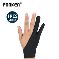 FONKENสองนิ้วUnisexภาพวาดถุงมือวาดAnti-Touch Sweat-Proof Anti-Foulingปากกาสไตลัสของแท็บเล็ตถุงมือสำหรับปากกาสัมผัส