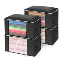 4Pcs/Set Clothes Quilt Storage Bag Blanket Closet Sweater Organizer Box Sorting Pouches Clothes Cabinet Container