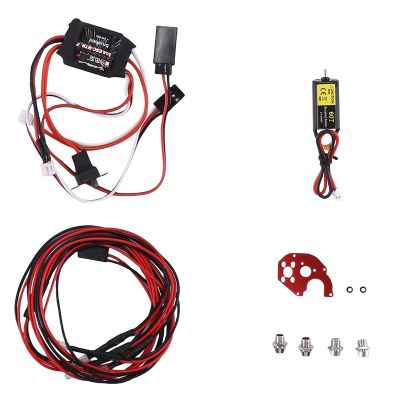 050 60T Brushed Motor &amp; 30A ESC &amp; 2 White 2 Red LED Light for Axial SCX24 1/18 1/24 1/28 1/32 RC Car Upgrades Parts