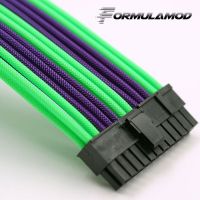 Formulamod Atx 24pin เมนบอร์ดสายต่อพลังงาน18awg 24pin สายต่อที่ตรงกันหลายสี