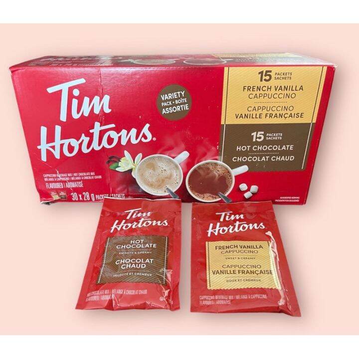 Tim Hortons French Vanilla Cappucino / Hot Chocolate 28g Sachet Lazada PH