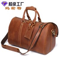 [COD] horse leather mens luggage wholesale cross-border retro travel bag portable large-capacity business trip 9016