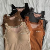 [A LIKE] WomenWinterStrap Inner Wear Warm Basic Camisole With Velvet High ElasticityCut Sling Top PulloverTop