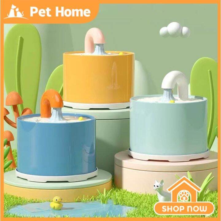 ☝PETHOME Cat Ceramic Water Dispenser, Automatic Circulation, No Wet
