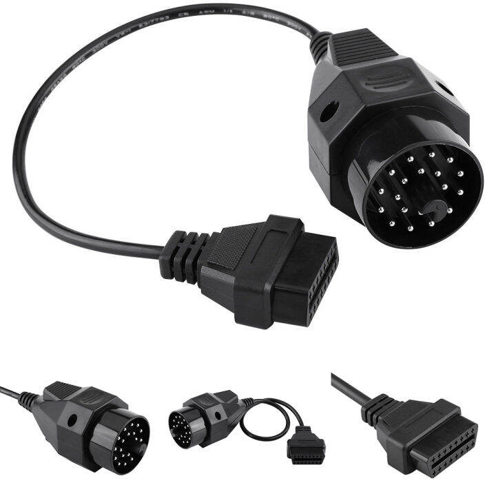 Jadeshay Cavo Adattatore OBD2 Da 20 Pin A 16 Pin – Per BMW E36, E38, E39, E46, E53, X5, Z3 – ABS Nero, Lunghezza 32 Cm