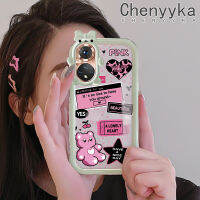 เคสเคสสำหรับ Honor Chenyyyka 50เคสการ์ตูนลายหมีสีชมพูอินเทรนด์เคสมือถือใสกันกระแทกเก๋ไก๋น่ารักสัตว์ประหลาดน้อยเลนส์กล้องถ่ายรูปเคสซิลิโคนใส