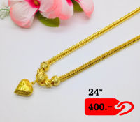 JP10-2024292 สร้อยคอทองปลอม 2 บาท 24 นิ้ว ชุบทอง 24K สร้อยทองชุบ เศษทอง ทองหุ้ม งานไมครอนหนาพิเศษ เคลือบกันหมอง