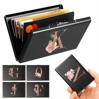 Card Case Slim Aluminum Wallet RFID Wallet Credit Credit Bank Card Holder Cool Card Box Case Clip Protected Rose Gold Pattern Card Holders