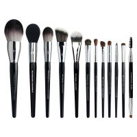 12Pc Makeup Powder Foundation Blush Contour Bronzer Eyeshadow Crease Smoky Liner Eyelash Smudge Brush Profession Makeup Tool Set