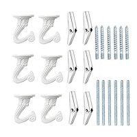 6 Sets Hanging Ceiling Hooks Wall Hook for Hanging Plant, Heavy Duty Toggle Hooks with Hardware