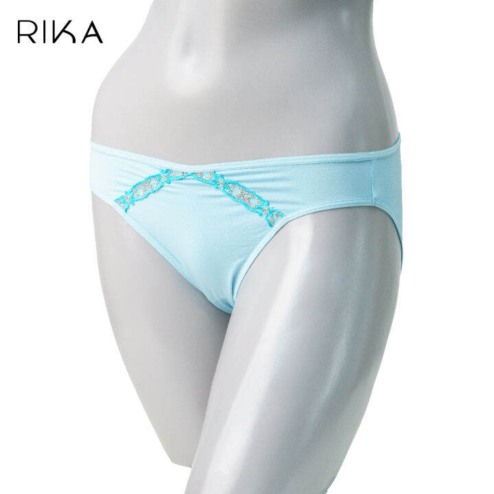 rika-กางเกงใน-bikini-ผ้าไนล่อน-lycra-แต่งลูกไม้-gv2226-size-m-ll