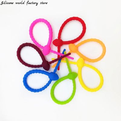 Silicone world Silicone cable ties Cable Strap Clips Wire Organizer Data Cable Clip Cable Tie Cord Winder Holder Keeper Manager