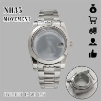 36มม. Oyster Perpetual สแตนเลสโปร่งใสกรณี Sapphire แว่นขยายสำหรับ NH35/36 Movement