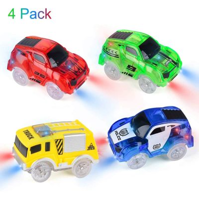 ❇♙❒ Magical Track Cars Light Up Toy Cars with 5 LED Flashing Lights Racing Car Compatible with Most Racing Track Best Gifts for Boys