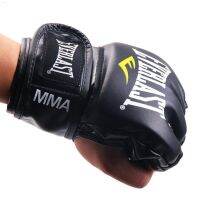 ถุงมือนวมต่อยมวยครึ่งนิ้วสำหรับผู้ใหญ่มืออาชีพ Sanda Muay Thai UFC แยกถุงมือแบบเปิดครึ่งนิ้วการฝึกกับกระสอบทรายกีฬาต่อสู้ MMA ดี