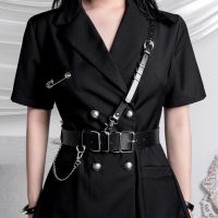 Fashion Luxury Female Belt Black Leather Harness Chain Belt Goth Corset Waist Belt Harness Women 39;s Accessories Gothic Clothing