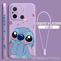 【LZ】∈◕▫  Cute Cartoon Stitch Baby For Xiaomi Redmi 12C 11 Prime A1 10 10X 9 9A 9T 8 7 6 4G 5G Liquid Left Rope Soft Phone Case Fundas