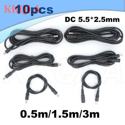 QKKQLA DC male to male female power supply connector Extension Cable 18awg wire Adapter 19v 24v for strip camera 5.5X2.5mm 0.5/3/1.5m