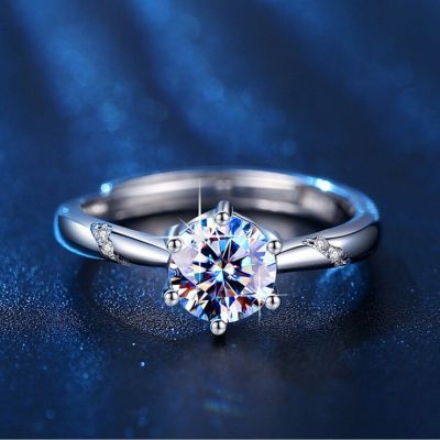2023คริสตัลอารมณ์คู่รักยอดนิยมคลาสสิกแหวนแต่งงานหินโมอิสจาก Swarovskis 1แหวนกะรัต