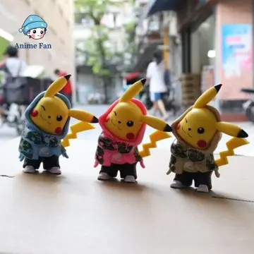 Pokemon Kawaii Camouflage Pikachu Action Figure Anime Cosplay Pocket  Monsters Model Surprise Toys 