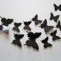 12pcs/set New Arrive 3D Creative Black Butterfly Wall Stickers PVC Flower Butterfly Wall Stickers Home Decor Wall Stickers  Decals