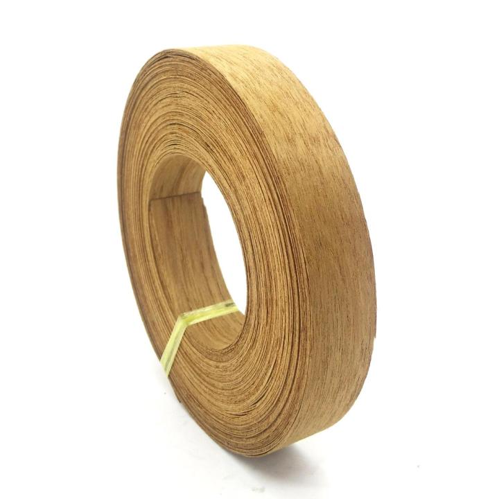 เยื่อไม้สักทอง-วีเนียร์ไม้สักทอง-ปิดขอบ-ทำจากไม้จริง-ขนาดกว้าง-1นิ้ว-ยาวเส้นละ2-5-เมตร-1-ม้วน-บรรจุ-x10เส้น