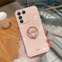 2023ใหม่เคสสำหรับ VIVO V29 Y36 Y27 Y78สี5G 4G เคสโทรศัพท์มือถือชุบโลหะด้วยไฟฟ้าสีสันสดใสพร้อมห่วงเจาะแฟลชน่ารักขาตั้งแบบแฟชั่นกรอบด้านหลัง VIVOV29ป้องกัน5G