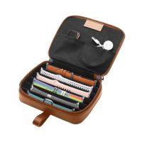 ❄๑₪ Watch Band Organizer Space-saving Leather Watch Strap Storage Bag Watch Strap Case Headset Bag Double Zippers Compatible With