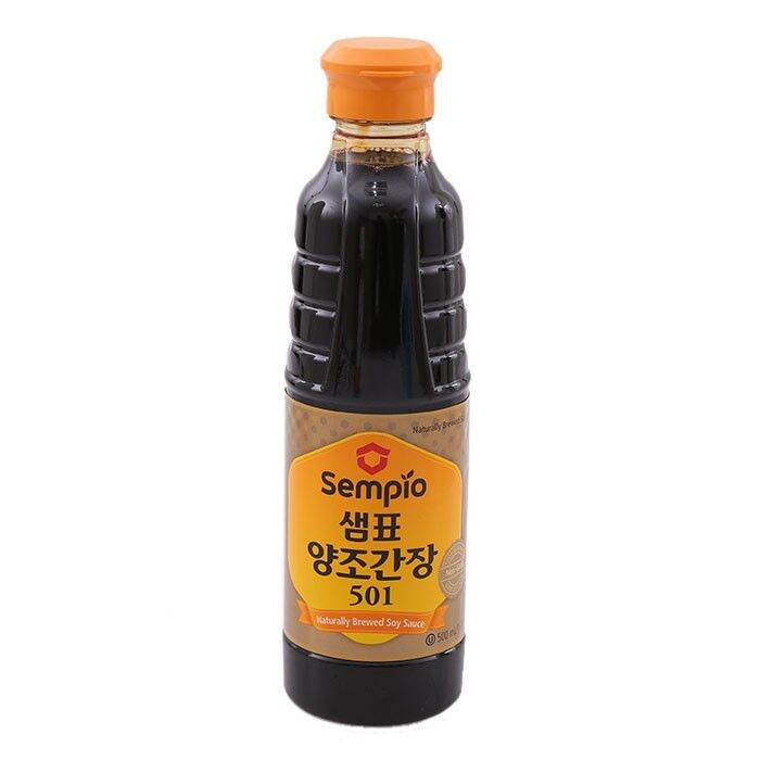 ซอสถั่วเหลืองเกาหลี-ซอสทำอาหารเกาหลี-sempio-naturally-brewed-500ml-501