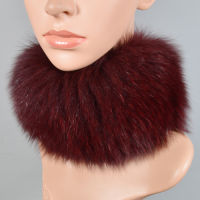 Women Real Genuine Fox Fur Hat Scarf Girls Natural Real Fox Fur Headband Cap Winter Outdoor Warm Knit Real Fur Scarves Beanies